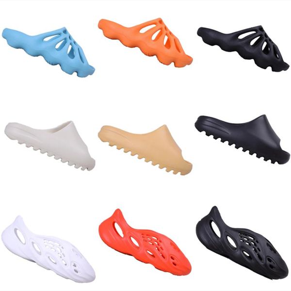 

with box coconut kanye west slides for women men slippers 450 bone earth brown desert sand resin platform house outdoor summer slipper, Black