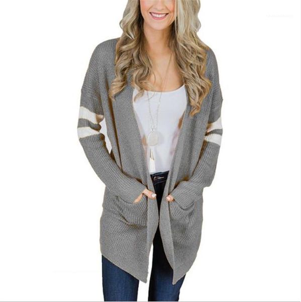 

кардиган tops casual natural color с длинным рукавом тонкий трикотаж женская одежда женская трикотаж мода полосатый панелями, White