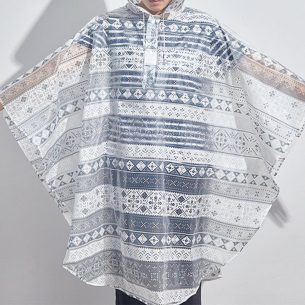 

student raincoat female fashion eva printed boys' travel one-piece poncho bicycle cloak bicycle single light waterproof