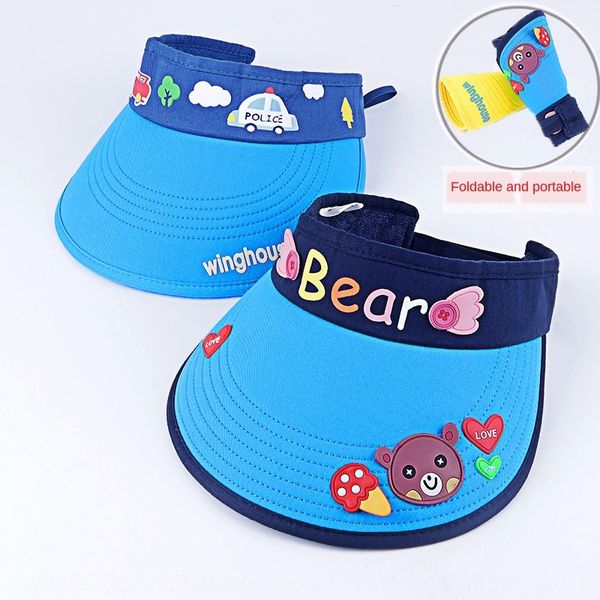 

baby cap baby cap boy's children's sun girl's sun hat big eaves empty hat children's summer, Yellow