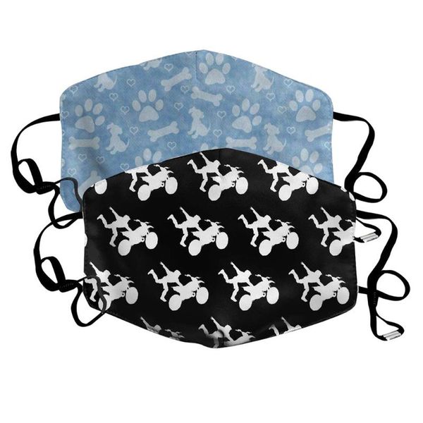

2 pcs kids maskking for germ protection breathable cotton face maks reusable fashion cartoon print maskking mascarillas bandana, Black