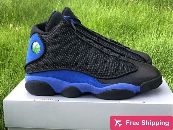 

air authentic 13 hyper royal black white basketball shoes men 3m reflective real carbon fiber sneakers with original box