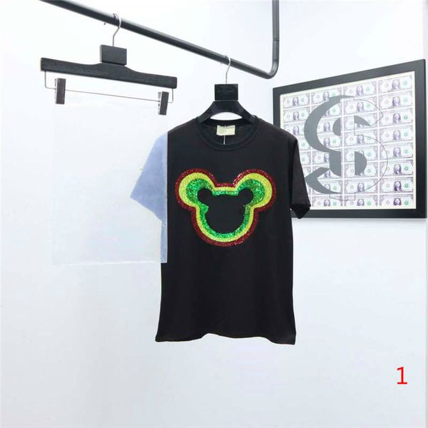 

2020 new women t shirts fashion tees letters sequins short sleeves animal patterns style girls streetwear tees clothing, White