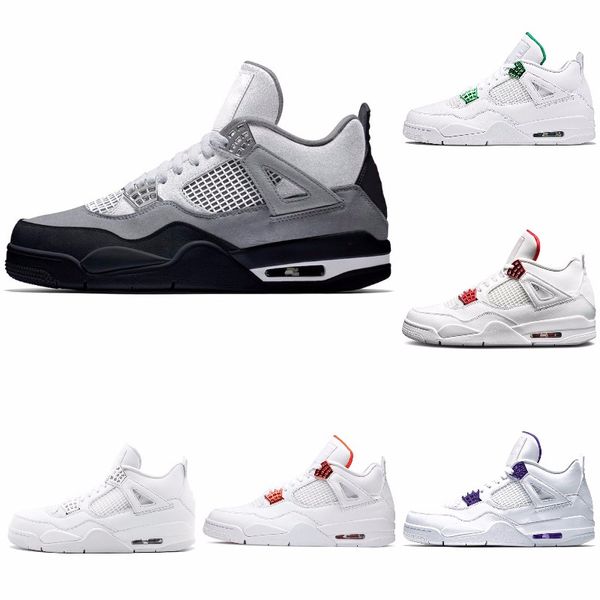 

xshfbcl высокого качества 4 модель баскетбольных кроссовок 4s черный синий красный mens тренер дез chaussures женщины спорт на открытом возд