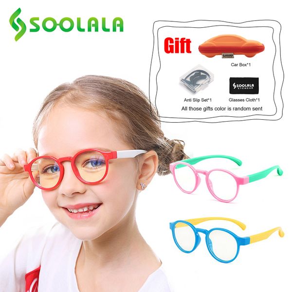 

soolala kids blue light blocking glasses girls boys anti glare computer glasses with gift car cases anti blue light eyeglasses, White;black