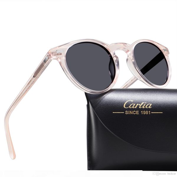 

carfia polarized sunglasses for women 5288 oval round frame sun glasses uv 400 protection acatate resin glasses with box, White;black