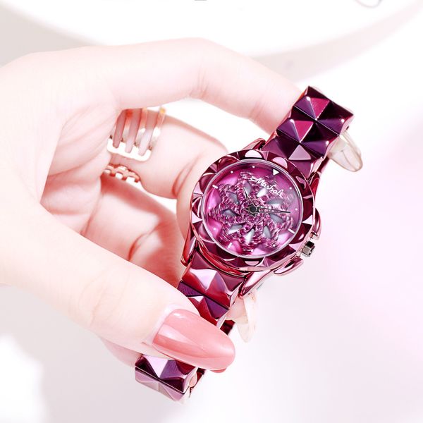 

factory direct marsally watch womens rotating time running korean fashion trend waterproof womens watch new style, Slivery;brown