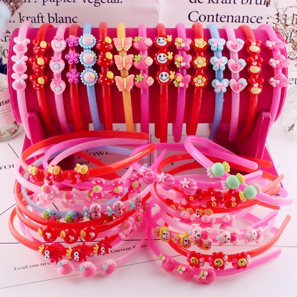 

new korean multi-color cartoon plastic children's cute head simple cartoon head buckle hair band accessories hair band accessories, Slivery;white