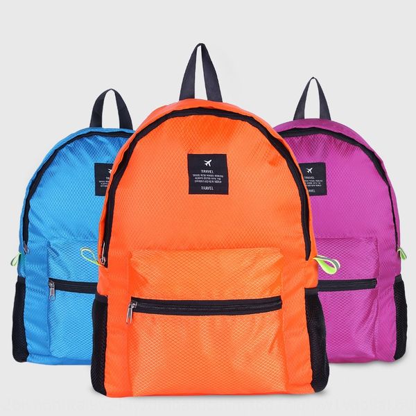 

2019 new korean style travel polyester diamond backpack storage large capacity diamond folding aircraft waterproof backpack