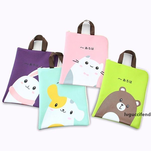

multifunction large capacity storage bag waterproof stationery bag cute animals handbag zipper durable phone file sundries bags bc bh1491