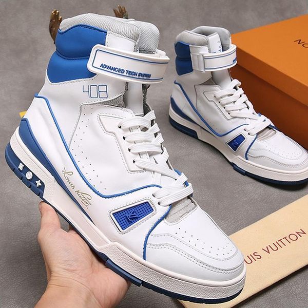 

trainer sneaker boot mens shoes zapatos de hombre plus size fashion breathable casual shoes luxury lace -up high vintage men boots, Black