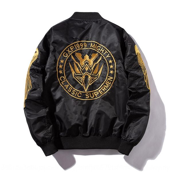 

2020 new embroidered trendy embroidered casual men's large size flying jacket men's jacket, Black;brown