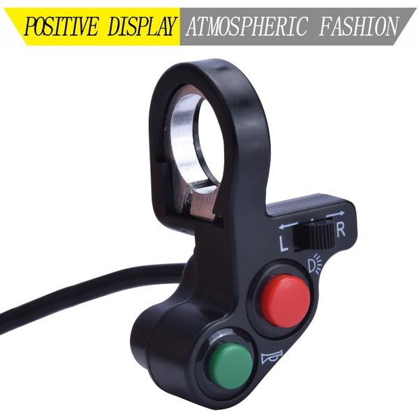 Impianto elettrico moto Interruttore indicatore di direzione Pulsante ON/OFF clacson per accessori manubrio bici elettrica da 7/8 