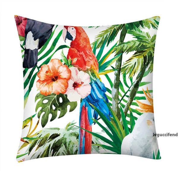 

tropical plants palm leaf green leaves monstera cushion covers hibiscus flower cushion cover decorative sofa pillow case