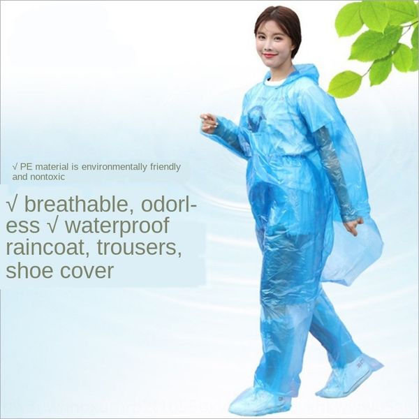 

scenic spot outdoor hiking suits for men and women suit three-piece disposable raincoat set, Black
