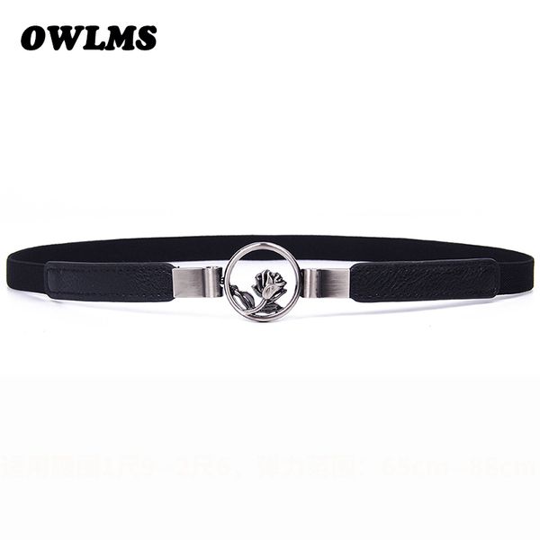 

rose flower cummerbunds women's belts dresses black loose girdle fragrances fashion gowns lady dress elastic thin cummerbund, Black;brown