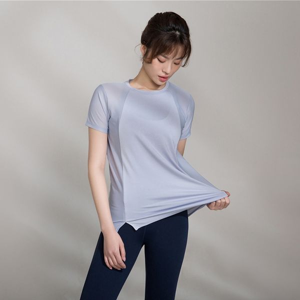 

wyrpd breathable yoga clothing 2020 summer new fashion sports fitness loose short-sleeved women's quick-drying sweat-absorbent yoga sui, White;red