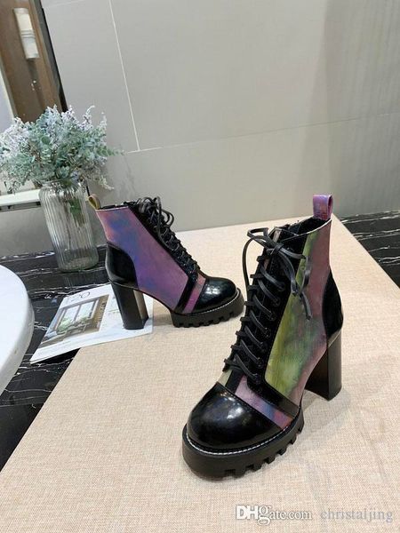 

fashion desert short boots leather boots shoes ankle boots women high heel winter luxury shoes women designers w1, Black