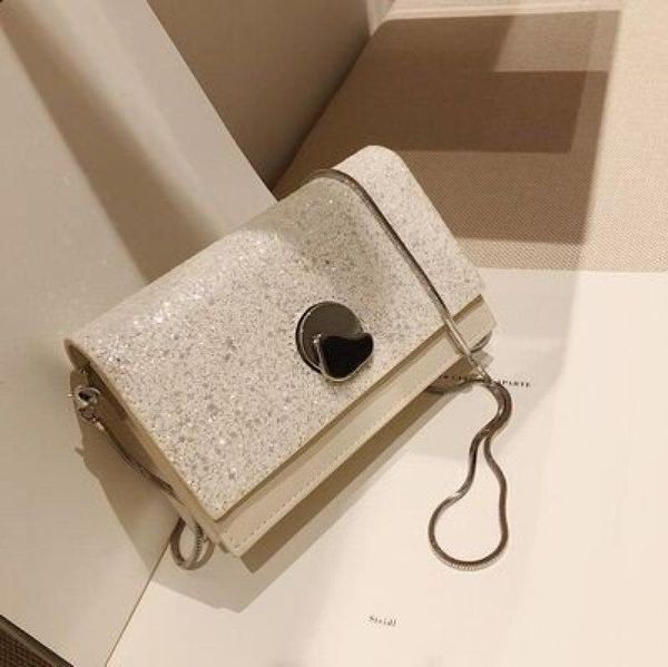 

women's bag 2020 new fashion chain bag simple korean sequined one-shoulder small square