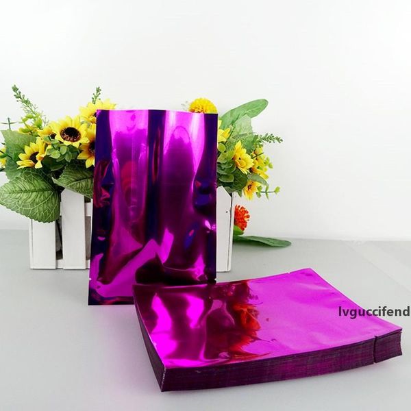 

14*20cm 100pcs/lot purple colors vacuum bags open packaging heat seal aluminum foil plain pocket pouches