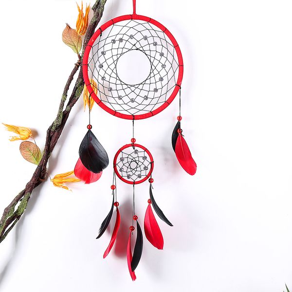 

Handmade Indian Decorative Dream Catcher Wall Hanging Dreamcatcher Feather Crafts Kids Stuff Wall Room Home Decor Wind Chimes