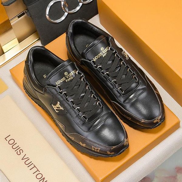 

new mens shoes sneakers trainers leather racer luxury zapatos de hombre lace -up casual mens shoes leather footwears chaussures pour hommes, Black