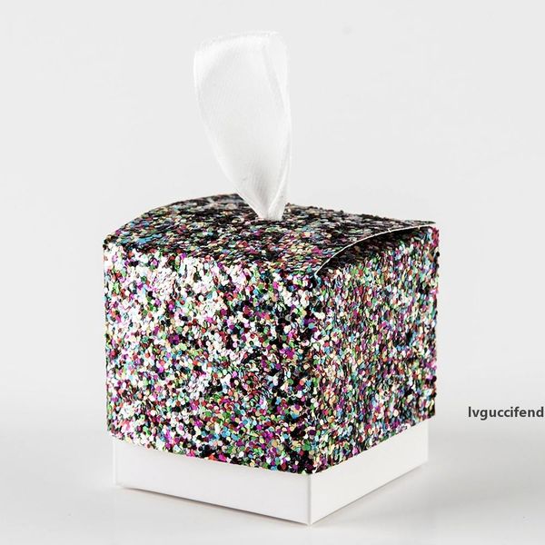 

50pcs gold glitter candy gift box wedding gift package boxes creative bags for birthday christmas party decorations