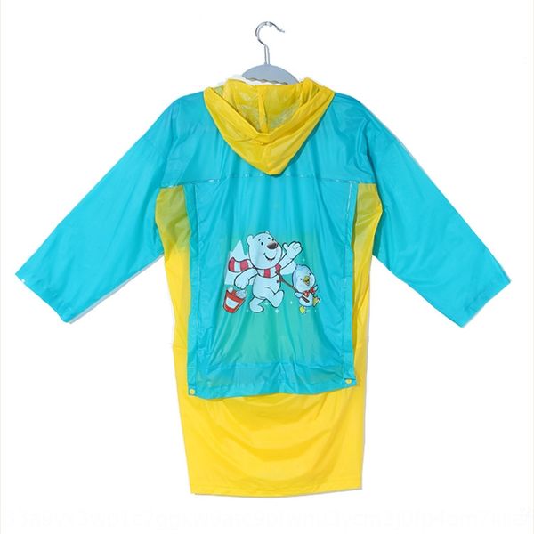 

boys and girls cartoon belt bag raincoat film pvc cloak pearl pearl conjoined waterproof color matching poncho, Red;brown