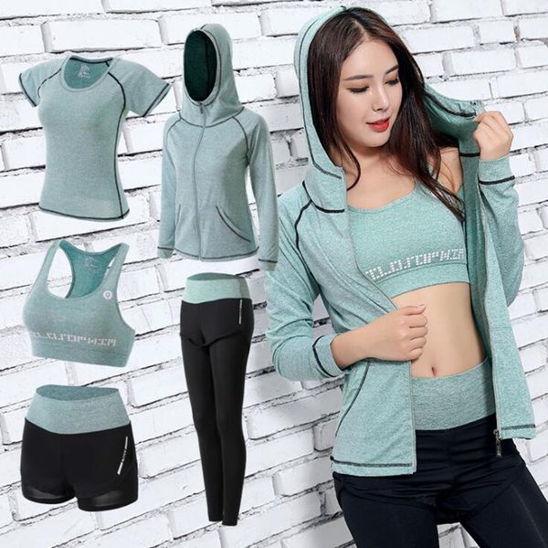

2020 new summer yoga wear sports suit women running quick-drying long-sleeved set large size fitness suit sports, White;red