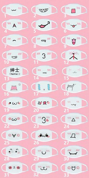 

us stock white funny cartoon print women men designer mask reusable washable protective dustproof earloop cloth masks fy9143
