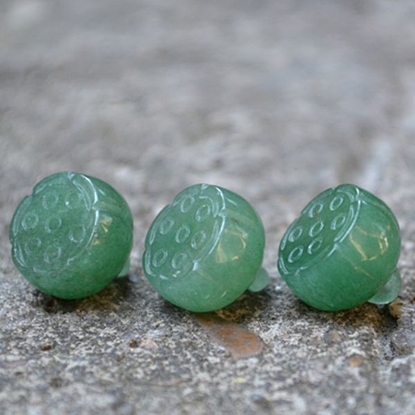 

new craft dongling jade carving 13*14mm lotus pendant diy lotus seed pendant accessories diy accessories, Silver