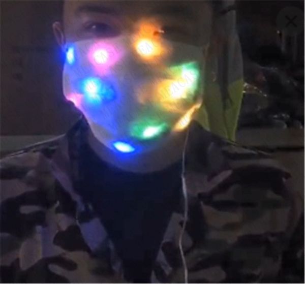 

нетканые маски ткань женщины мужчины многоцелевой бар luminous аксессуары face colorful изменение цвета ночной клуб маски пылезащитный облож, Blue