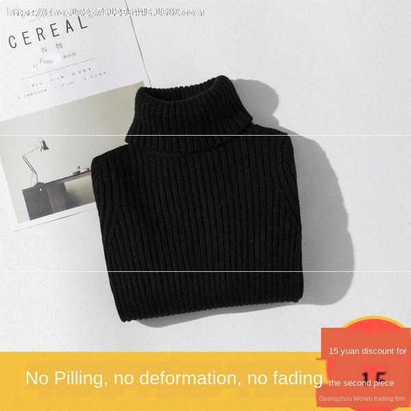 

fuyof versatile children's trendy new black turtleneck pullover sweater pullover sweater 2019 thickened western style girls base autumn, White