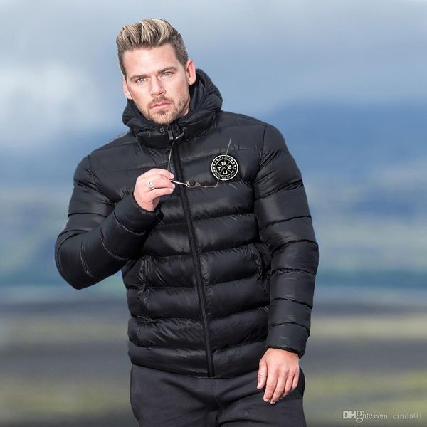 

буц mens winter вниз пальто ветровка вскользь ветровка мужской толстой подушка воротник куртка конструктора открытая верхняя одежда, Black