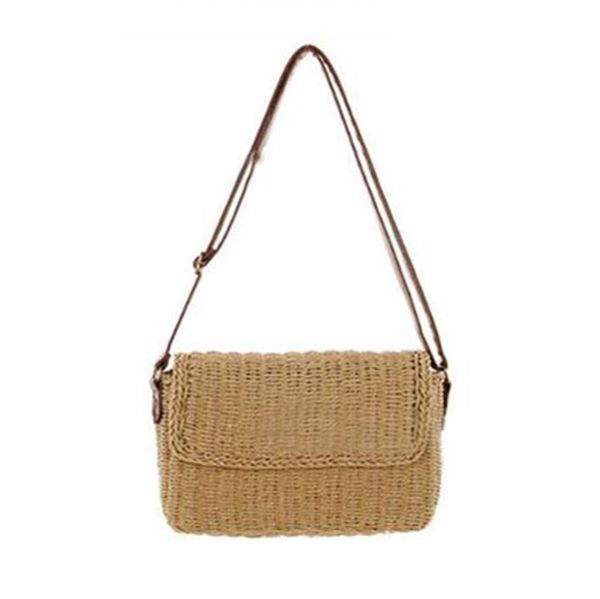 

summer women shoulder bag hand made exquisiteness straw bags mini woven flap sweet pastoral rattan girls bag(brown