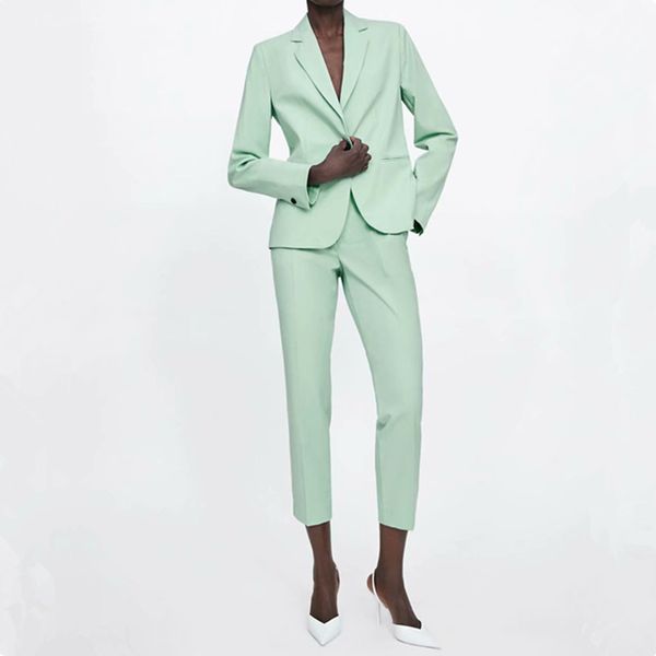 

women's two piece pants suits suit 2 set blazer with trouser formal wear business casual female custom made recommend, White
