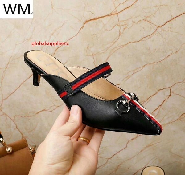 

баотоу сандалии остроконечные half-перекинул высокие каблуки повседневный ручной walking теннис сандалии тапочки мулы слайды стринги, Black;green