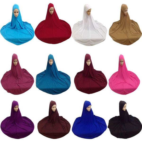

muslim large overhead abaya jilbab islam clothes attire women prayer dress long scarf ramadan hijab prayer hat headscarf new, Red