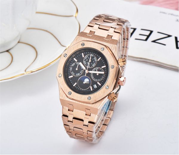 

casual спортивные часы с календарем orologio свободный корабль моды mens luxe конструктор часы из нержавеющей стали кварцевый механизм верхн, Slivery;brown