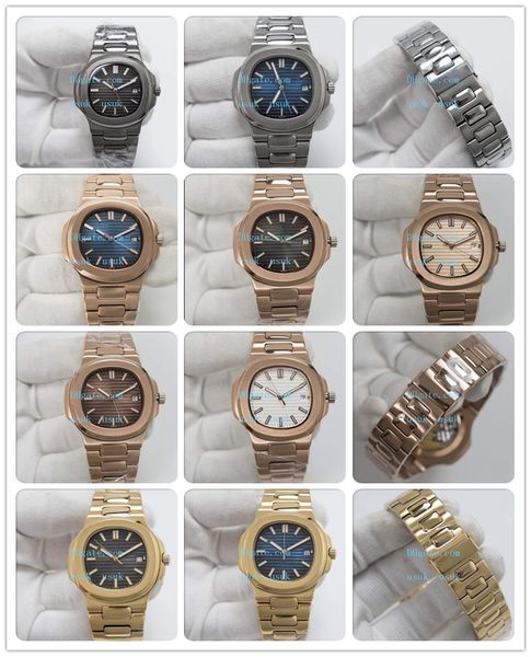 

13 style luxury watch pp 40mm 5711 asia 2813 automatic transparent silver rose gold steel bracelet men's luxury watches wristwatches, Slivery;brown