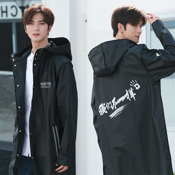 

nsawf raincoat men's and women's clothing student extra long whole body coat outdoor hooded rainproof clothingprotective clothing, Black