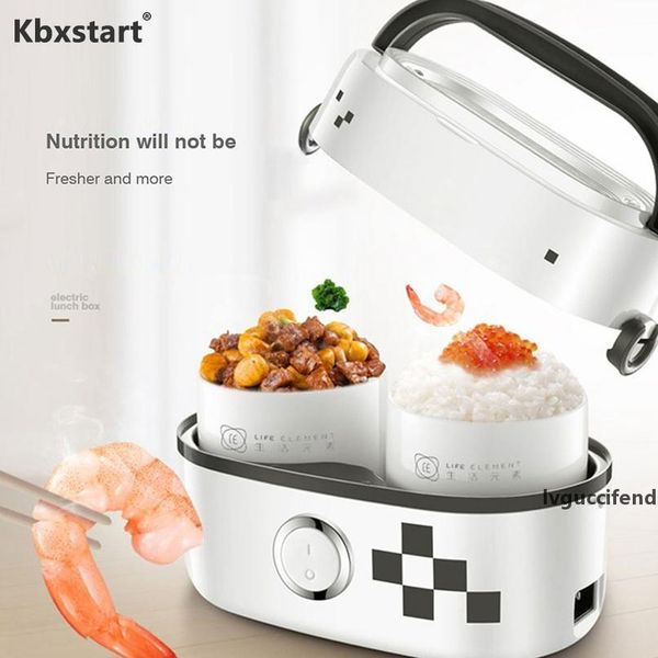 

multifunction electric rice cooker double ceramic liner insulation food steamer portable mini fiambrera electrica lunch box t200429