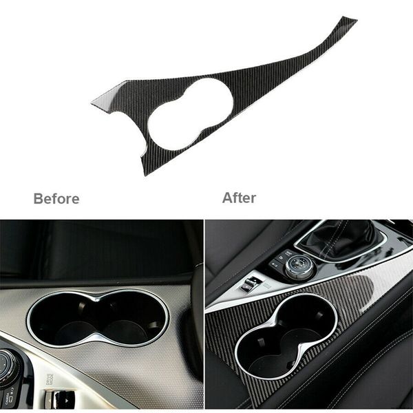 

carbon fiber interior water cup holder panel trim cover for infiniti q50 2014-19