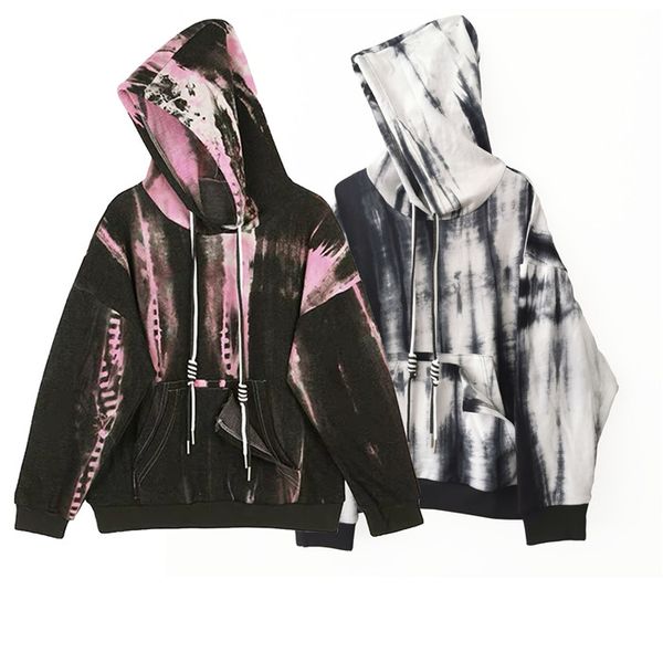 

tie-dye loose womens hoodies fall long sleeve casual students sweatshirts fashion pullover high street women hoodies clothing, Black