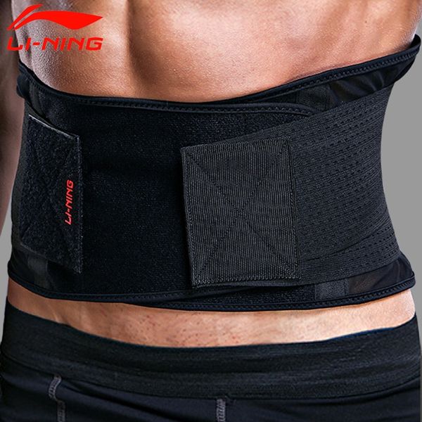 

li ning professional warm basketball sports waistband warm weightlifting fitness squat basketball running support strip waistband, Black;gray