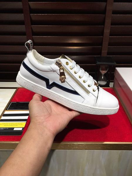 

2020-2019t summer custom tide brand men's leather casual shoes, fashion wild single shoes, original box packaging, size: 38-44