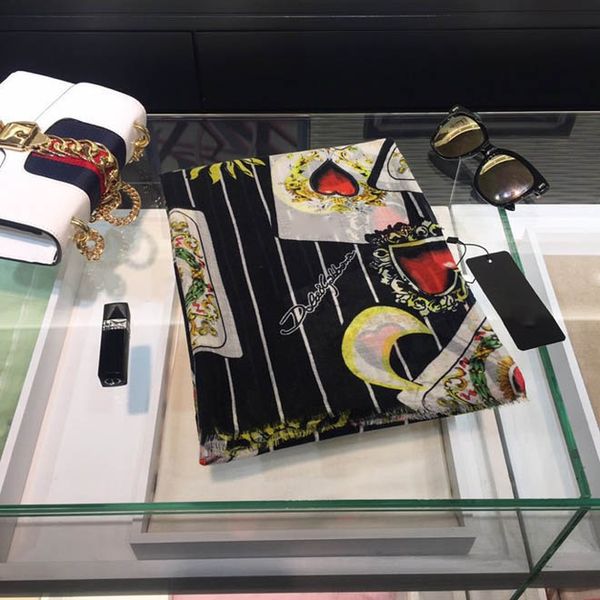 

poker printed long scarf designer scarf bucket hat hats baseball cap women luxury designer scarves silk designer head scarf 2020 new, Blue;gray