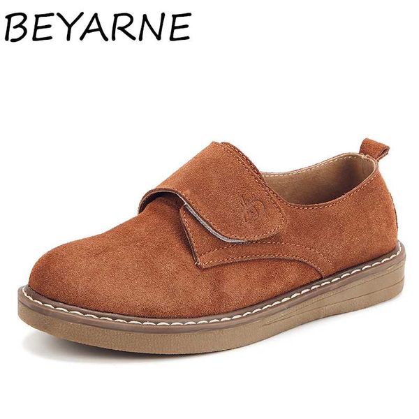 

beyarne cow suede leather women flat shoes oxford spring ladies sneakers moccasins casual shoes 2020 moccasin big size autumn, Black