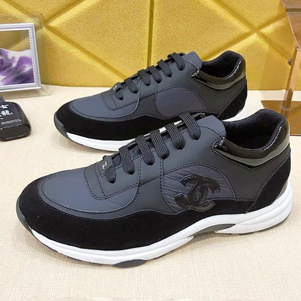

new arrival women shoes lightweight sports fashion design shoes lace -up plus size classic women shoes luxury sneakers with origin box, Black