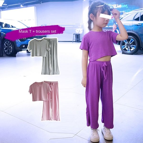 

clothing 2020 summer new pant children's suit children's and girls' korean style short-sleeved trousers suit